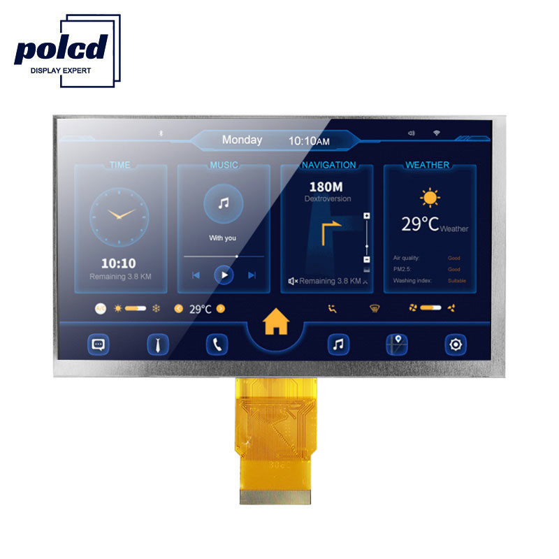 Polcd ISO9001 300 Nits 7 인치 터치 Tft Lcd RGB 24 비트 800x480 LCD 디스플레이