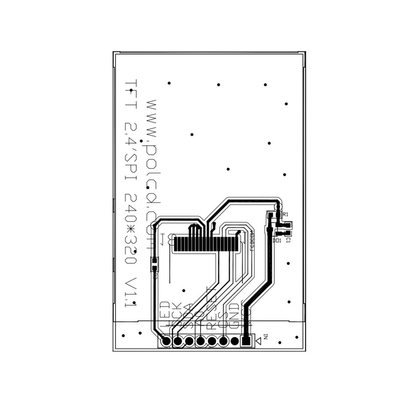 폴크드 18은 2.4 Spi Tft LCD 디스플레이 ST7789V2 Tft 터치 스크린 디스플레이를 고정합니다