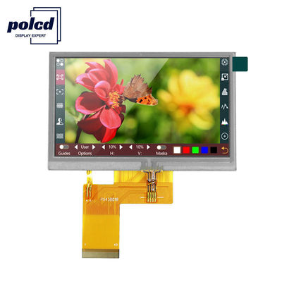 Polcd RGB 24비트 4.3인치 Tft 디스플레이 300 Nits Tft 용량성 터치스크린